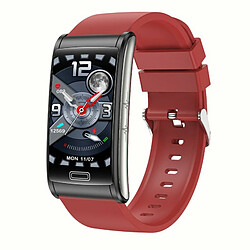 E600 Montre Intelligente Écran Tactile Glycémie Ecg Surveillance De L'Oxygène Sanguin Montre De Sport Étanche Silicone Rouge