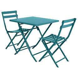 Acheter Hesperide Lot de 2 chaises de jardin pliables en métal Greensboro - Bleu canard