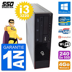 PC Fujitsu Esprimo E910 DT Intel Core i3-3220 RAM 4Go SSD 240Go Windows 10 Wifi - Occasion