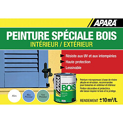 Peinture Bois Satin - APARA-0.5 litre-Blanc