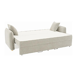 Vente-Unique Canapé 3 places convertible en tissu beige avec assise à mémoire de forme TORNOLO pas cher