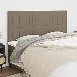 Maison Chic Lot de 4 Têtes de lit design pour chambre - Décoration de lit Taupe 100x5x78/88 cm Tissu -MN66533