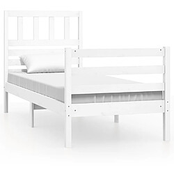 vidaXL Cadre de lit sans matelas blanc bois massif 90x200 cm