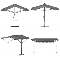 Store banne autoportant Selenizza à double pente 300 x 300 x 260 cm gris foncé [pro.tec] pas cher