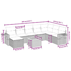 Avis Maison Chic Salon de jardin avec coussins 9 pcs, Ensemble Tables et chaises de jardin, beige résine tressée -GKD117056