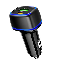 Chargeur voiture USB + Type C -Noir QC 3.0 PD 20W 3A pour iPhone X / Xr / 11 / 12 / 13 Little Boutik®