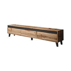 Bestmobilier Lord - meuble TV - bois et noir - 185 cm - style industriel pas cher