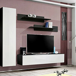 Avis Paris Prix Meuble TV Mural Design Fly V 310cm Blanc & Noir