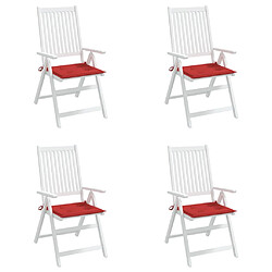 Avis vidaXL Coussins de chaise jardin lot de 4 rouge 40x40x3cm tissu oxford