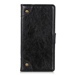 Etui en PU texture nappa, décor de boutons en laiton avec support noir pour votre Xiaomi Redmi Note 11 4G (Qualcomm)/Note 11S 4G