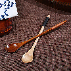 cuillère en bois louche à dessert dessert crème glacée thé cuillère à café f brun foncé 20cm pas cher