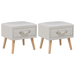 Maison Chic Lot de 2 Tables de chevet,Table de nuit,Table d'appoint pour salon Blanc 40x35x40 cm Similicuir -MN78144