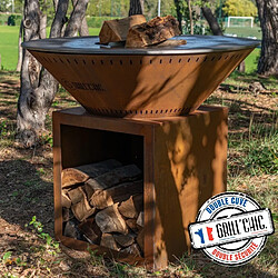 GRILL CHIC Braséro barbecue Le Classique Ø 103 cm à DOUBLE CUVE en acier corten