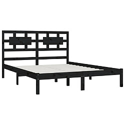 Acheter Maison Chic Lit adulte - Lit simple Cadre de lit,Structure du lit Contemporain Noir Bois de pin massif 200x200 cm -MN62219