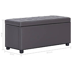 vidaXL Pouf de rangement 87,5 cm Gris Similicuir pas cher