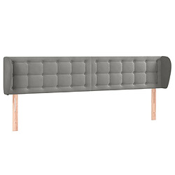 Maison Chic Tête de lit scandinave avec oreilles,meuble de chambre Gris clair 203x23x78/88 cm Velours -MN76046