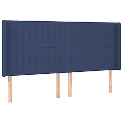 Maison Chic Tête de lit scandinave avec oreilles,meuble de chambre Bleu 183x16x118/128 cm Tissu -MN57352