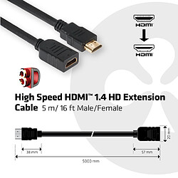 Acheter Club 3D CLUB3D High Speed HDMI™ 1.4 HD Extension Cable 5m/16ft Male/Female