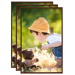 vidaXL Collage de cadres photo 3 pcs de table Bronze 13x18 cm MDF