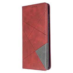 Wewoo Housse Coque Pour Galaxy A71 Rhombus Texture en cuir magnétique à rabat horizontal avec support et fentes cartes rouge