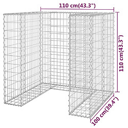 vidaXL Mur en gabion pour poubelle Acier galvanisé 110x100x110 cm pas cher