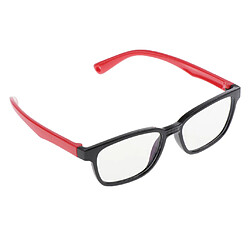 Lunettes de vue élégantes anti-bleues et légères pour enfants, cadre en silicone, noir + rouge pas cher