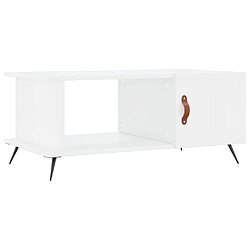 Maison Chic Table basse,Table Console Table d'appoint, Table pour salon Blanc brillant 90x50x40 cm Bois d'ingénierie -MN28198