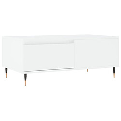 Maison Chic Table basse,Table Console Table d'appoint, Table pour salon Blanc 90x50x36,5 cm Bois d'ingénierie -MN86151