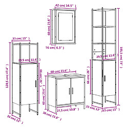 vidaXL Ensemble de meubles de salle de bain 4 pcs Chêne marron pas cher