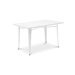 ICONIK INTERIOR Table à manger rectangulaire - Design industriel - Métal blanc - Ashi Blanc