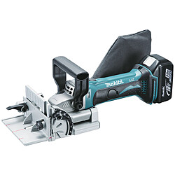 Makita DPJ 180 RTJ Machine à rainurer de batterie 18 V 100 mm + 2x Batteries 5,0 Ah + Chargeur + Makpac