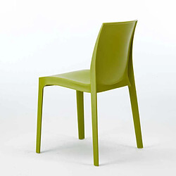 Table Carrée Noire 90x90cm Avec 4 Chaises Colorées Grand Soleil Set Extérieur Bar Café Rome Passion, Couleur: Anis vert pas cher