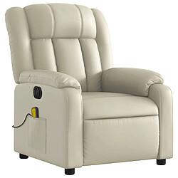 Avis Maison Chic Fauteuil Relax pour salon, Fauteuil de massage inclinable électrique crème similicuir -GKD58444