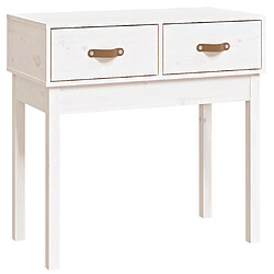 vidaXL Table console Blanc 76,5x40x75 cm Bois massif de pin