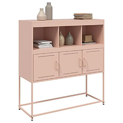 Avis vidaXL Buffet rose 100,5x39x107 cm acier