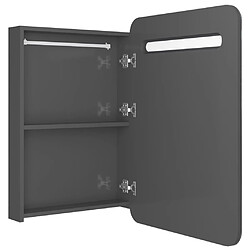 Acheter vidaXL Armoire de salle de bain à miroir LED gris brillant 60x11x80 cm