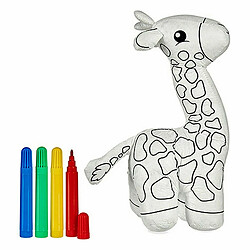 Pincello Peluche à colorier Girafe Blanc Noir 9 x 23 x 15 cm (8 Unités)