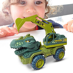 Avis Universal Dinosaures pour enfants Pistolets à eau Pelles à encre Voitures de transport Jouets Camions à benne Jouets pour véhicules Jouets pour enfants Dinosaures pour Noël | Voitures jouets moulées sous pression(Vert)