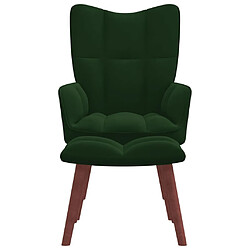 Maison Chic Chaise de relaxation | Fauteuil relax avec repose-pied Vert foncé Velours -GKD83195