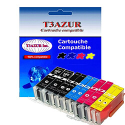 Lot de 10 Cartouches Compatibles pour Canon Pixma TS8351, TS8352 - T3AZUR