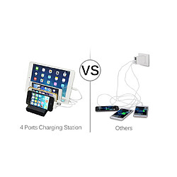 YP Select Base de support de charge pour 4 ports USB Support de charge pour téléphone portable - Blanc