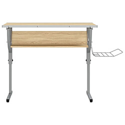 Avis Helloshop26 Bureau table poste de travail meuble d'ordinateur informatique étude d'artisanat chêne sonoma et 110 x 53 x (58-87) cm brun 02_0023699