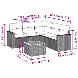 Avis Maison Chic Salon de jardin 6 pcs avec coussins | Ensemble de Table et chaises | Mobilier d'Extérieur noir résine tressée -GKD93283