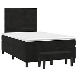 Avis Vidaxl Sommier à lattes de lit avec matelas Noir 120x200 cm Velours