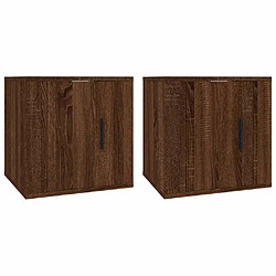 Maison Chic Lot de 2 Meubles TV muraux Banc TV suspendus pour salon Chêne marron 40x34,5x40 cm -MN39512