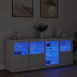 Avis vidaXL Buffet avec lumières LED blanc 164x37x67 cm