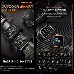 C20 Pro Smart Watch Pour Hommes 1.83 Inch Bluetooth Music Call Outdoor Sports Fitness Smartwatch Orange Rubber Band