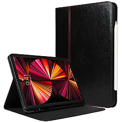 Etui en cuir véritable + TPU texture crazy horse, fonction réveil/sommeil avec support noir pour votre iPad Pro 11-pouces (2021)