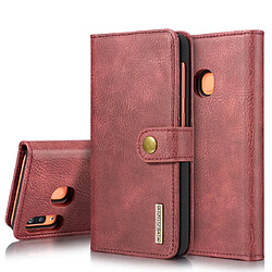 Wewoo Housse Coque Etui en cuir Crazy Horse Texture Flip détachable magnétique avec support et fentes pour cartes et portefeuille Galaxy A20 et A30 Rouge