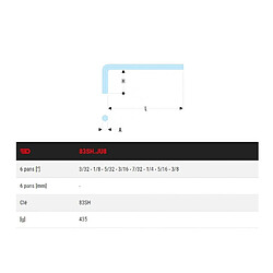 Jeu de 8 clés mâles 6 pans longues têtes sphériques Facom 83SHJU8